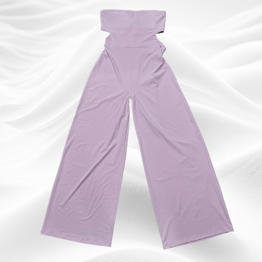 NEW Susana Monaco Strapless‎ Cut Out  Back Jumpsuit in Pink Diamond Large